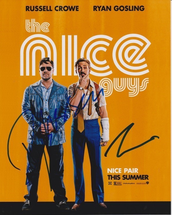 RUSSELL CROWE and RYAN GOSLING signed autographed 8×10 THE NICE GUYS photo
