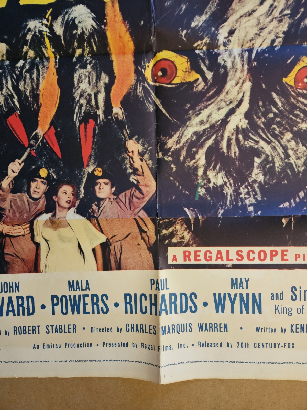 ⚰️UNKNOWN TERROR 1957 27″ x 41″ One-sheet movie poster 57/399 💀 drive-in horror