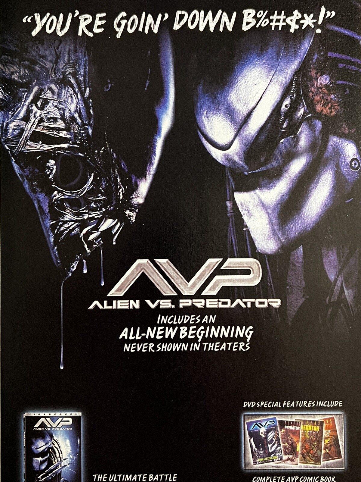 2004 AVP Alien Vs Predator Orig Print Ad DVD Promo New Beginning 17x26cm COM 04