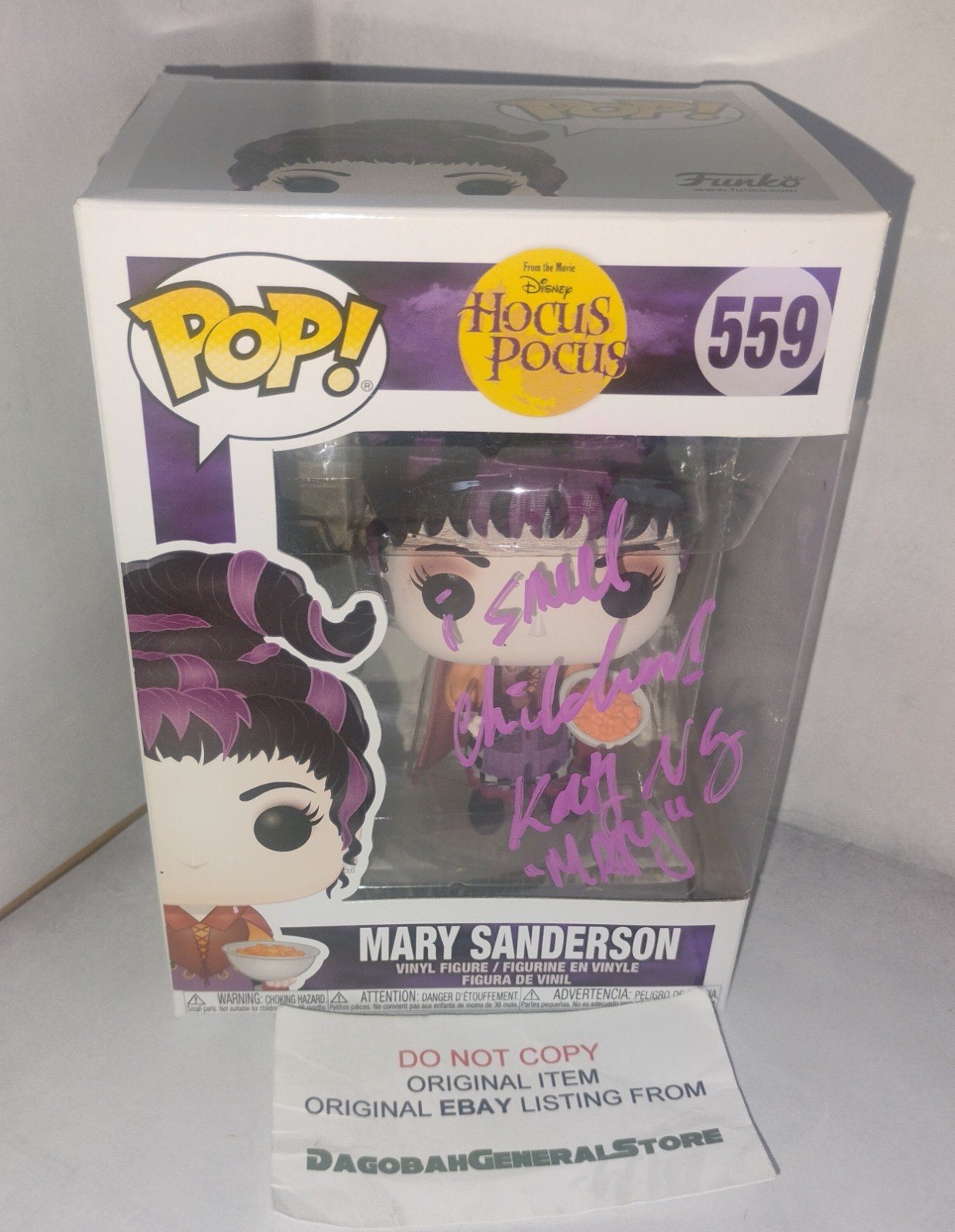 Kathy Najimy Hand Signed Hocus Pocus Funko Pop COA Mary Sanderson NO US TARIFFS