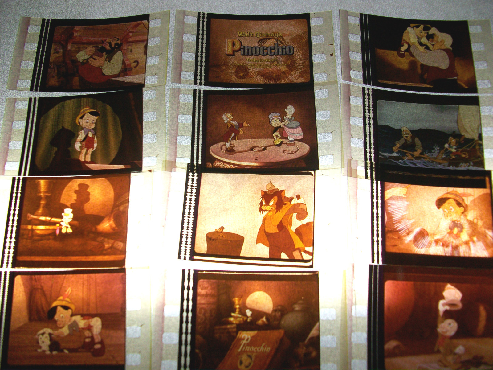 PINOCCHIO Film Cell Lot of 12 – animation collectible compliments dvd poster