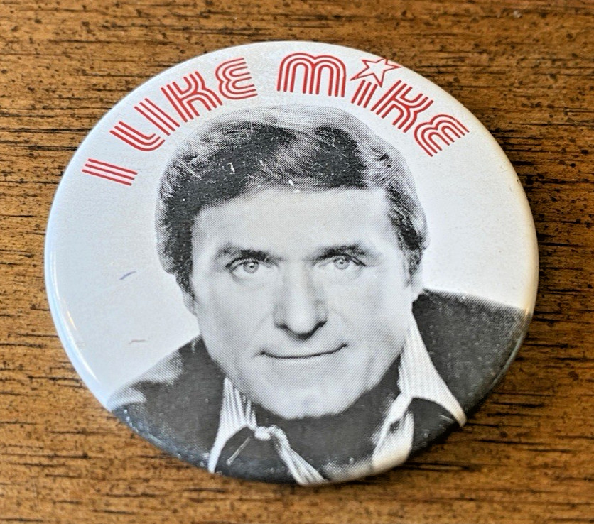 Vintage 1970s “I LIKE MIKE” The Mike Douglas Show – Button Pin 2-1/4 Inches