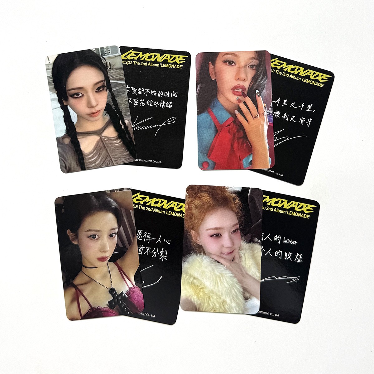 4Pcs Aespa Lemonade Starriver Photocard Karina Ningning Collect Photocards