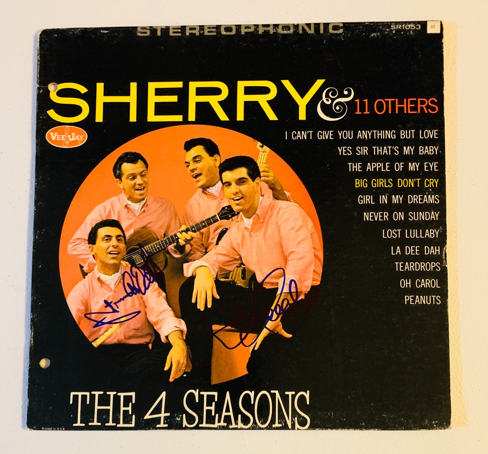 FOUR SEASONS Group Signed “SHERRY” Album X 2 Record Beckett Authentic