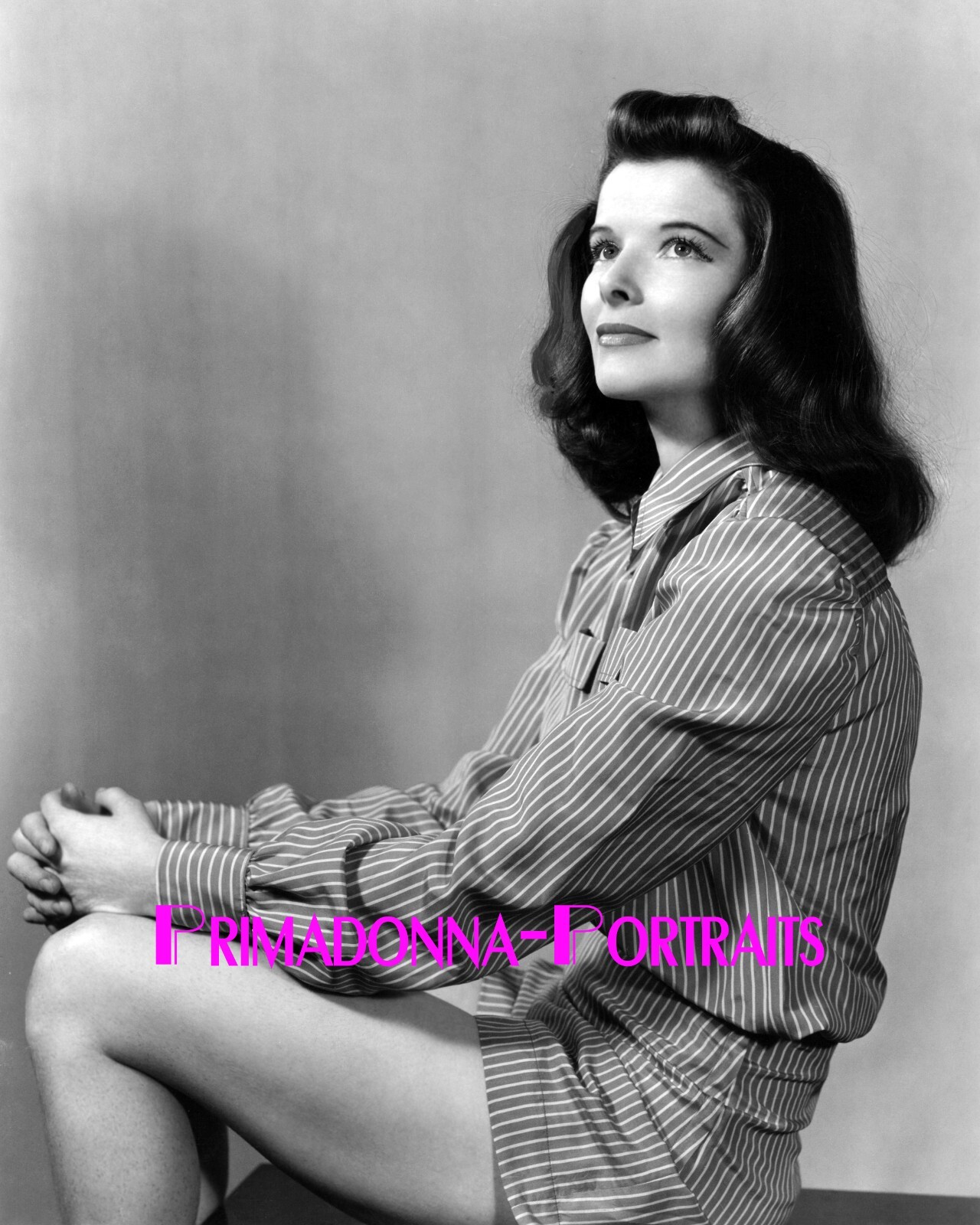 KATHARINE HEPBURN 8X10 Lab Photo 1930s “VAN DAMM” SEXY EARLY GLAMOUR PORTRAIT