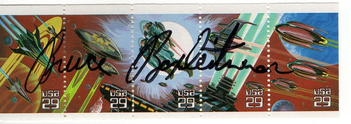 Bruce Boxleitner Signed Autographed Postage Stamp Strip Babylon 5 JSA RR32895