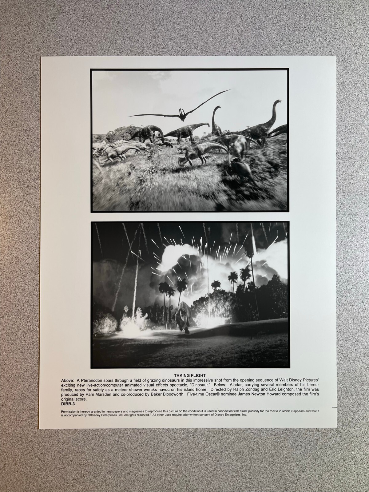Disney’s Dinosaur Press Kit 2000 – Includes 8 Glossy Stills