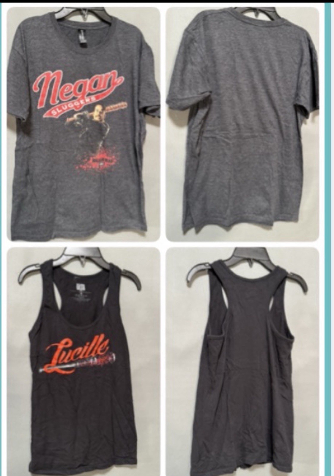 The Walking Dead Negan 2 Piece LOT T-Shirt Tank Top Medium Graphic Logo