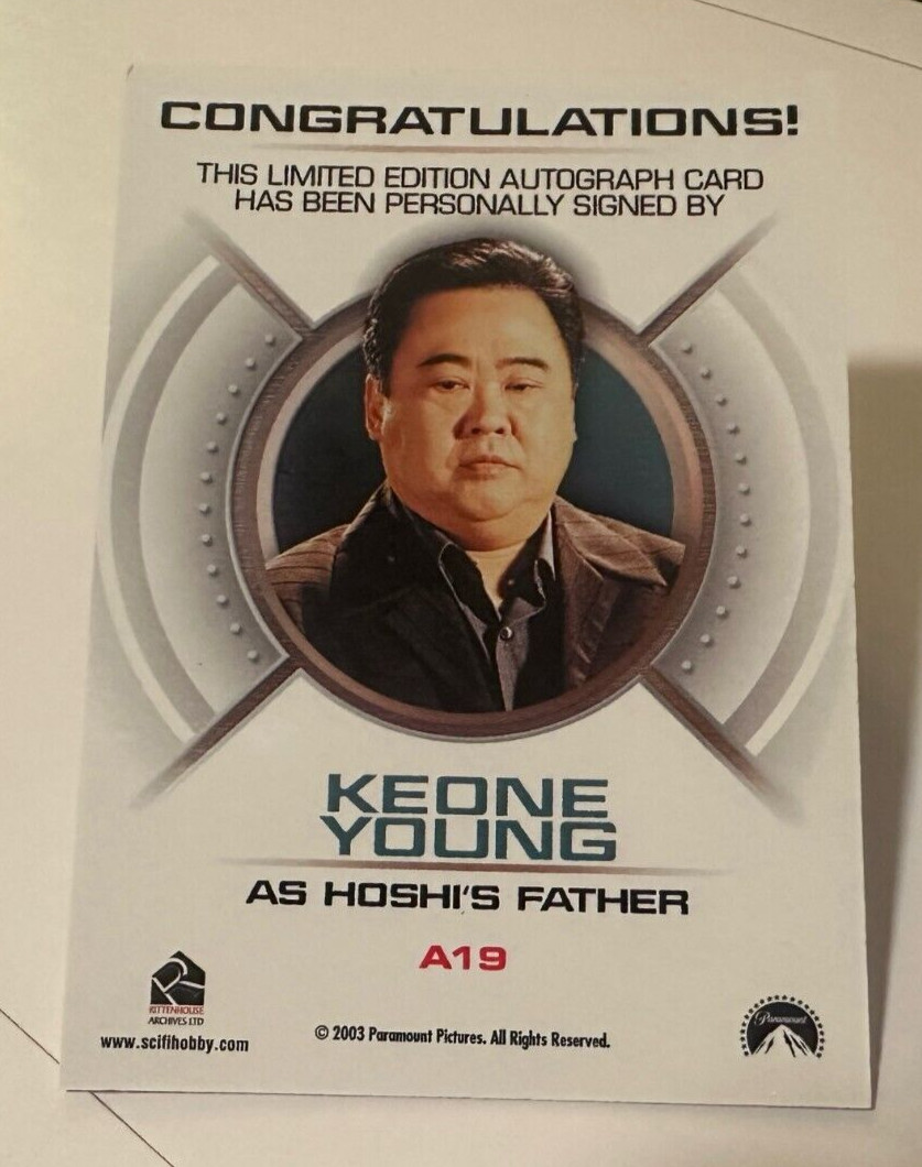 Keone Young 2003 Rittenhouse Paramount Star Trek Enterprise Autograph Card A19