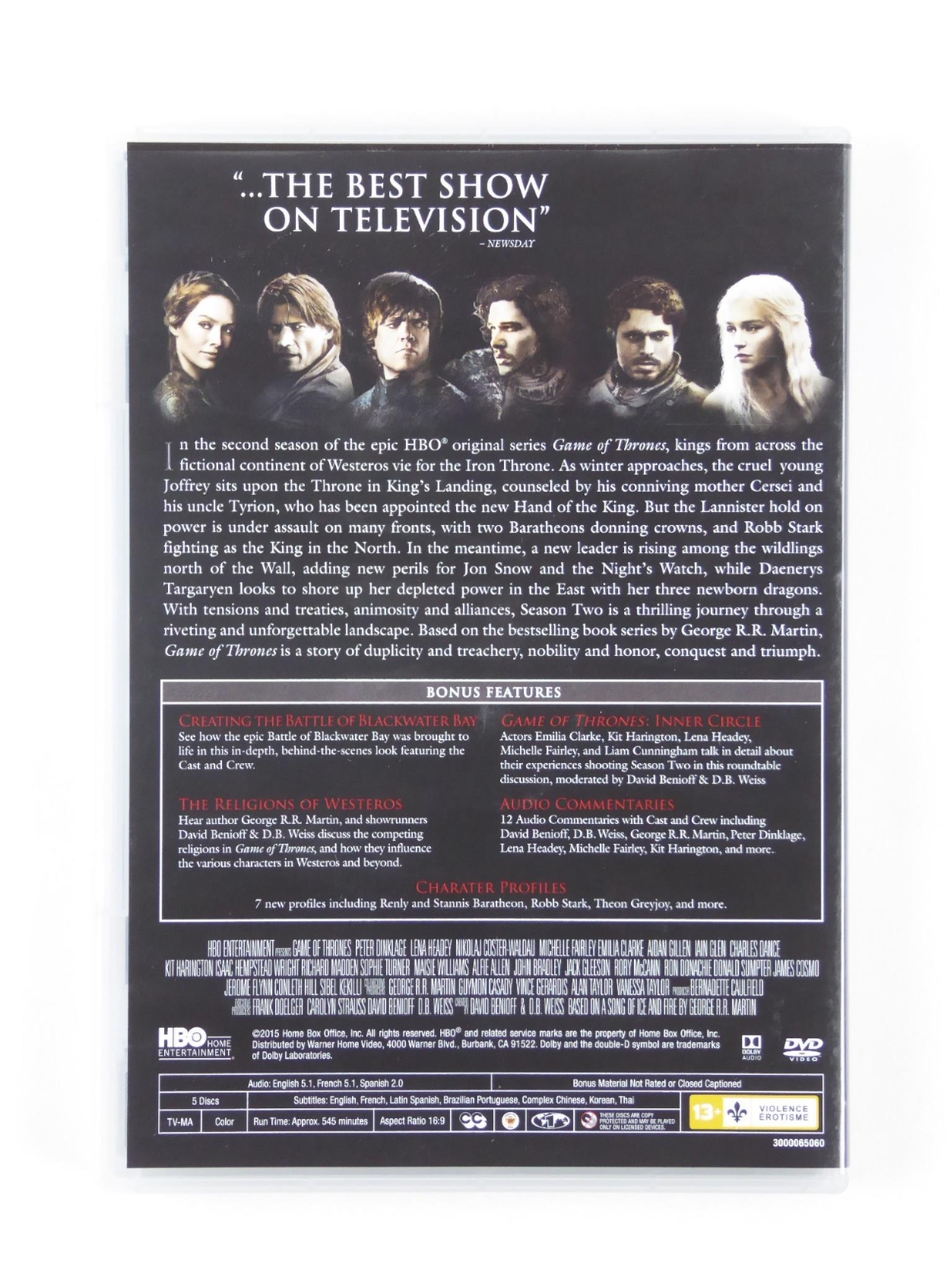 George R.R. Martin Signed Games of Thrones The Complete 2nd Season DVD Cover