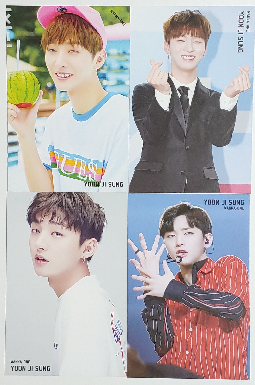 Yoon Ji Sung WannaOne Photo Post Card 12 pcs Sticker 3pcs KPOP Goods PostCard
