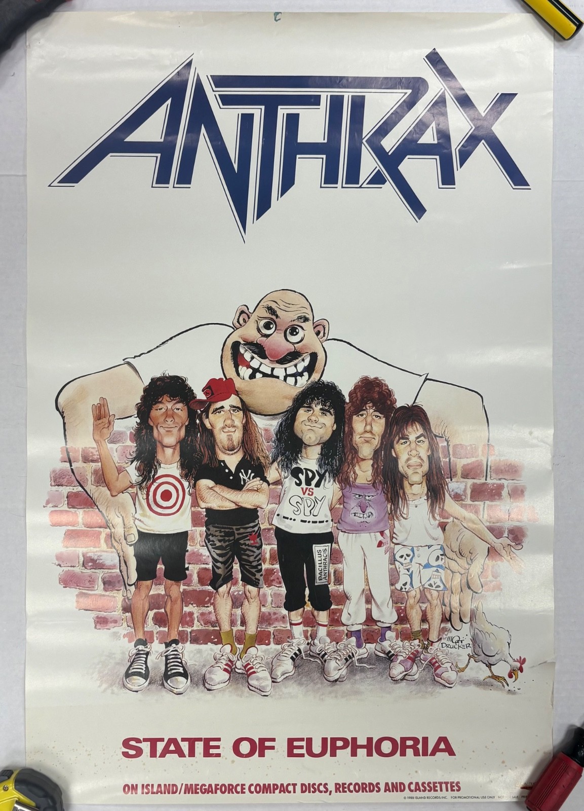 ANTHRAX rare original State of Euphoria promo poster thrash metal vtg