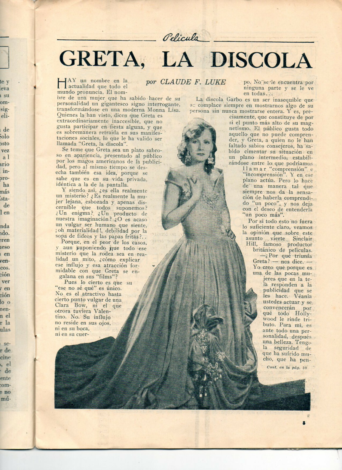 BILLIE DOVE on cover of PELICULA July 1932 URUGUAY Magazine #13 RARE