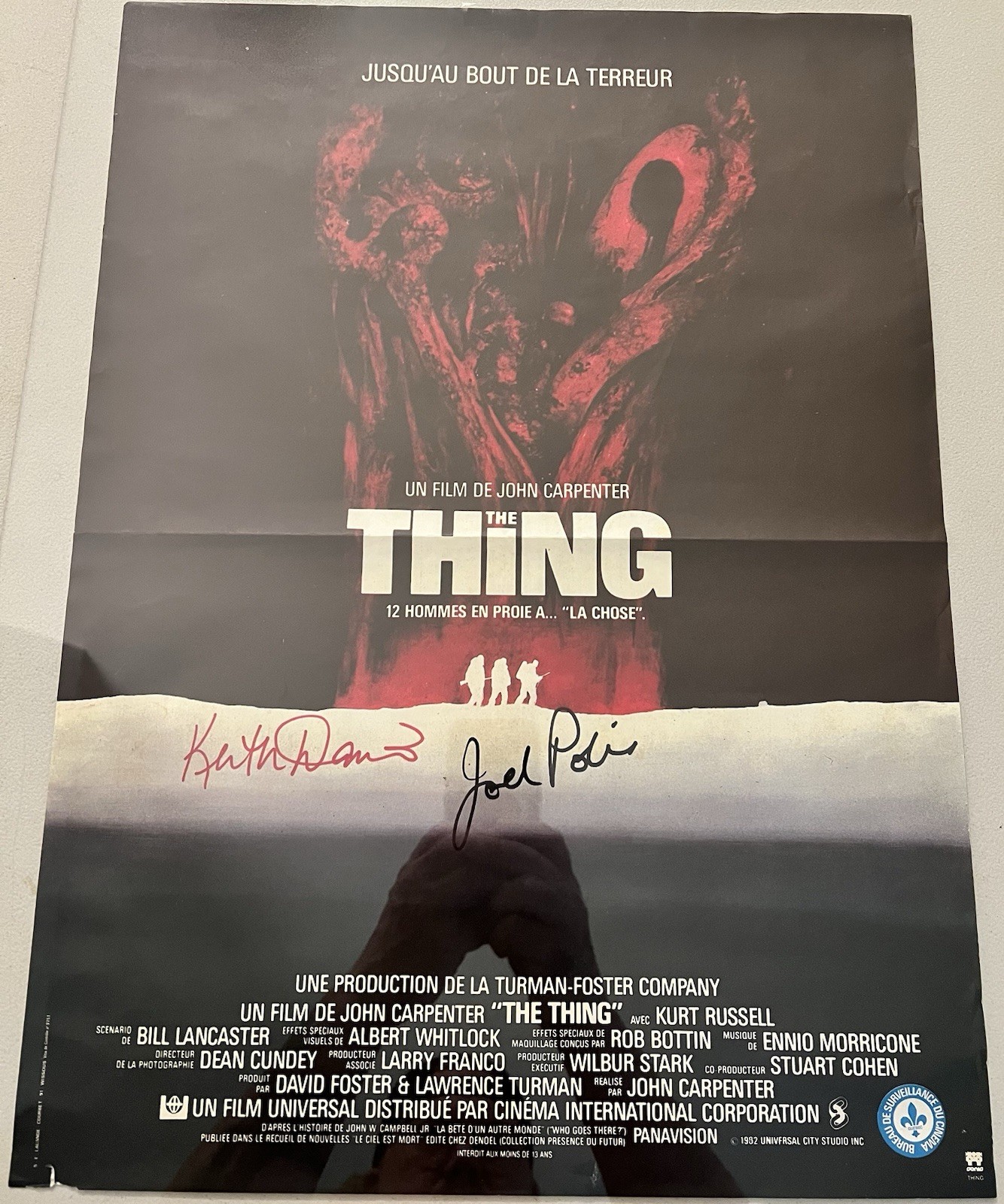 The Thing (1982) Original French Canadian Poster Signed By 2 🔥 Keith David +