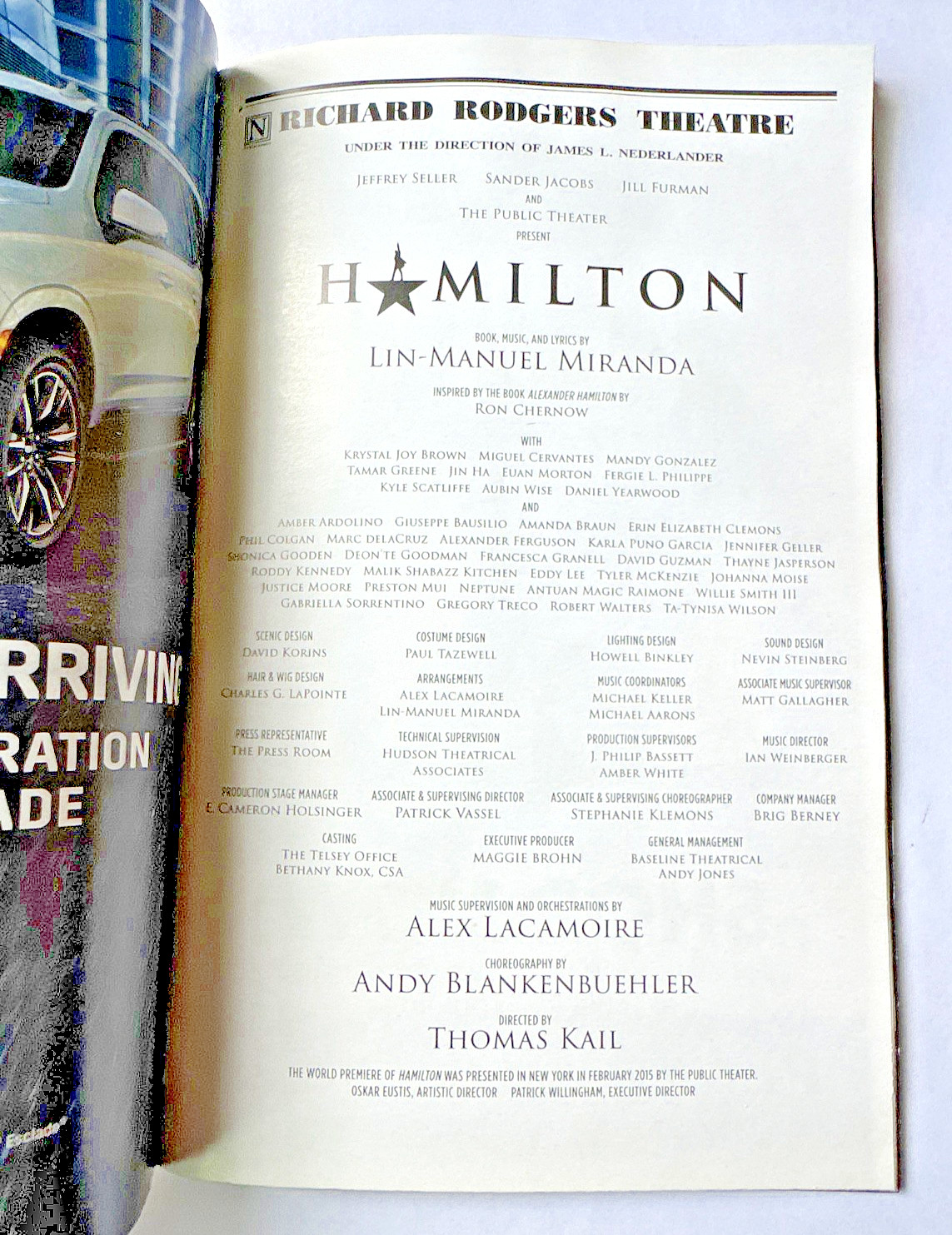⭐🦄 Hamilton Broadway Playbill March 2020 Richard Rodgers Theatre NYC 🆓📦