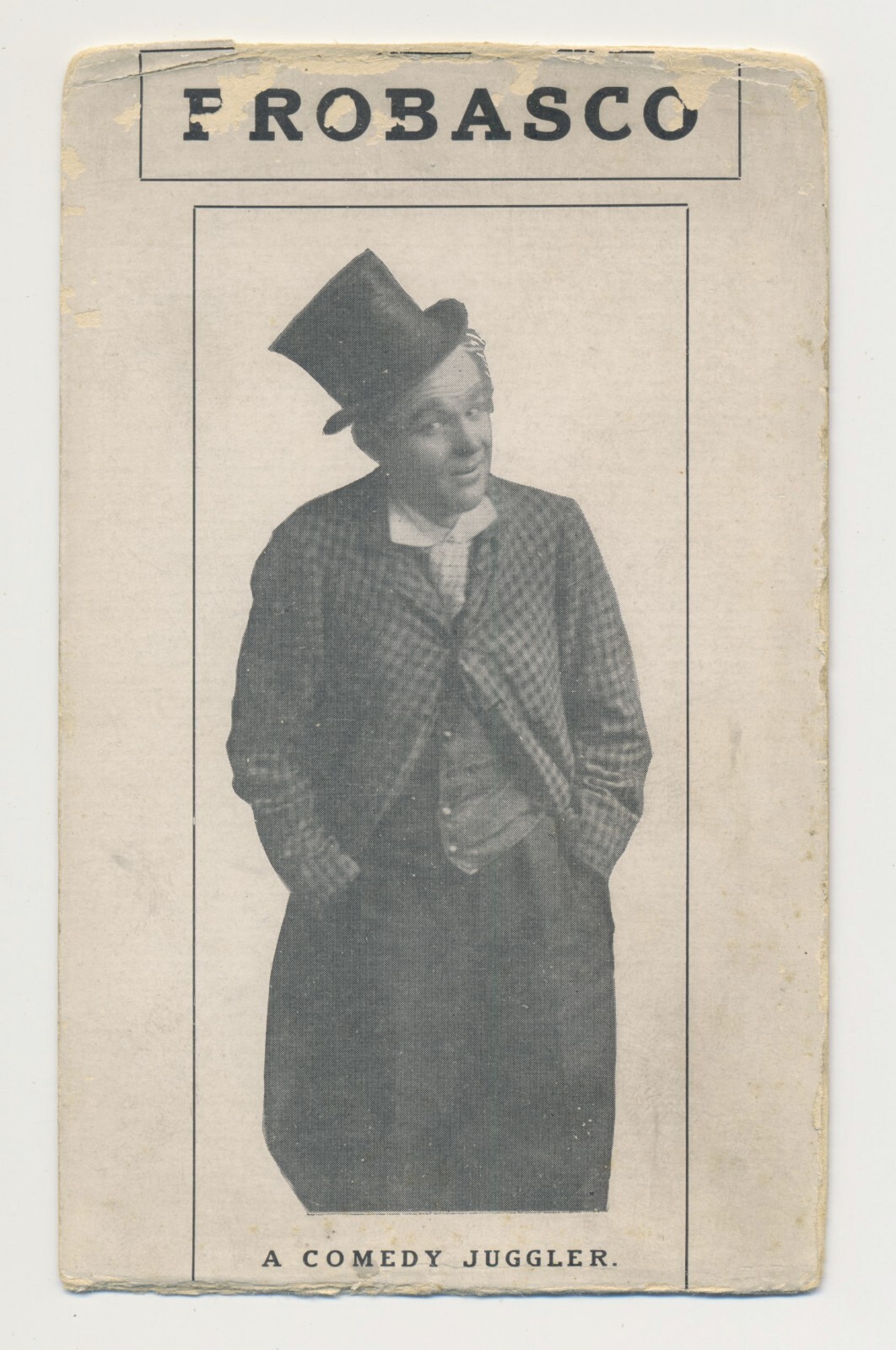 1900s Probasco Comedy Juggler Vaudeville Tramp Performer Card