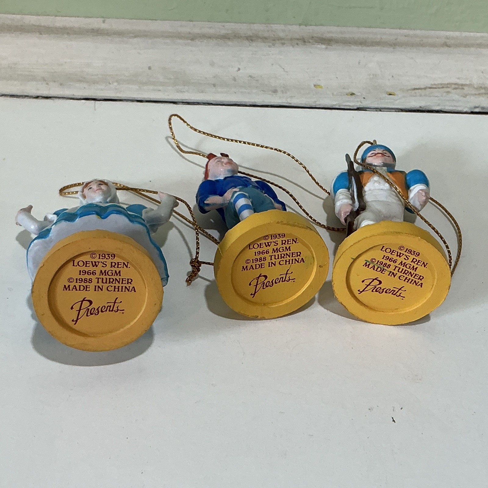 1988 Lot of 3 Wizard of Oz Munchkin Ornaments – Loew’s Ren Turner MGM Presents