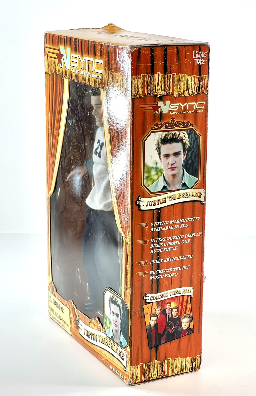 Vintage-NSYNC-Justin Timberlake-Collectible Marionette Doll-Living Toyz 2000