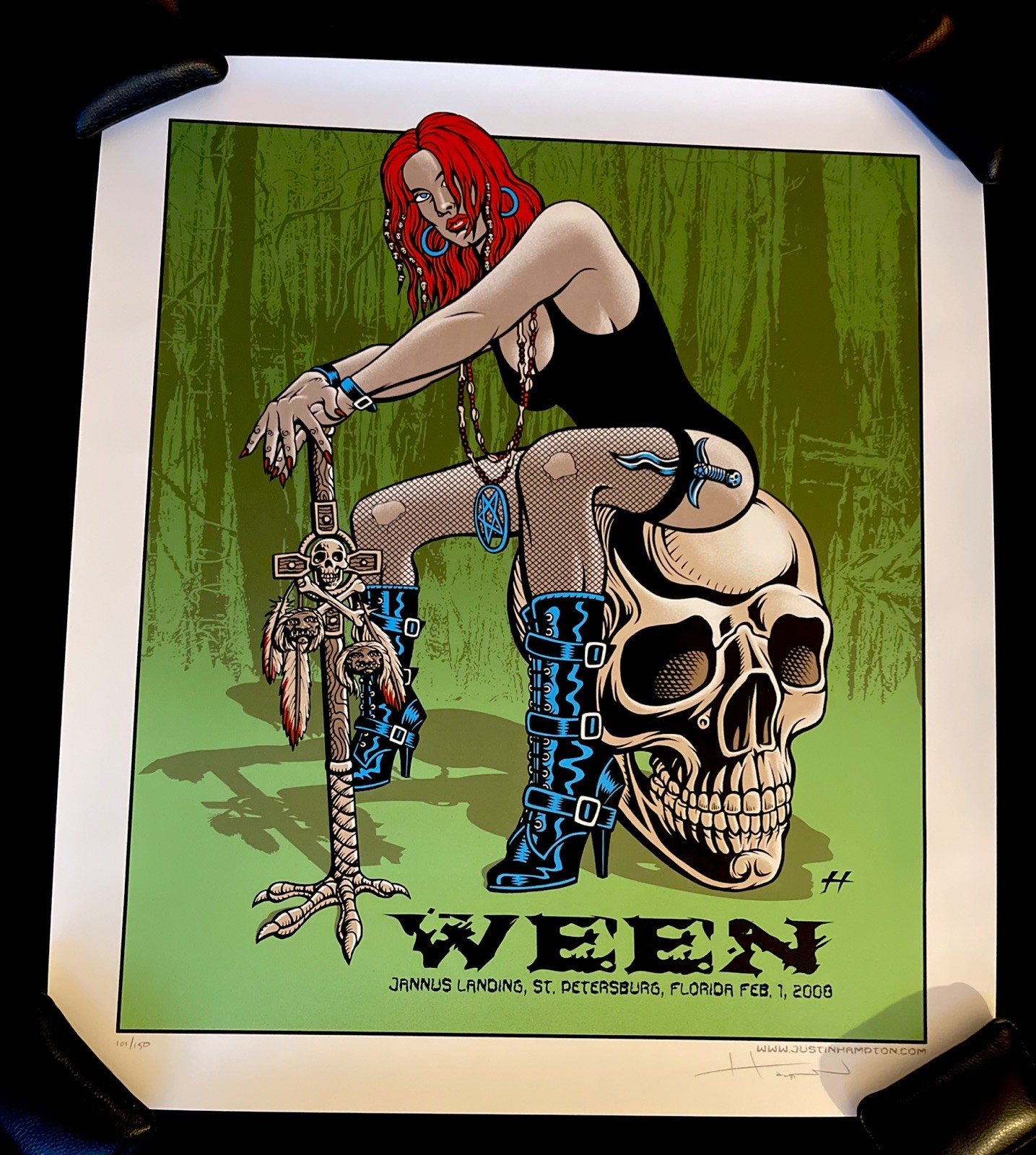 📛 Ween Concert Poster Justin Hampton St. Pete 2008 BOOGNISH /150 Voodoo Lady