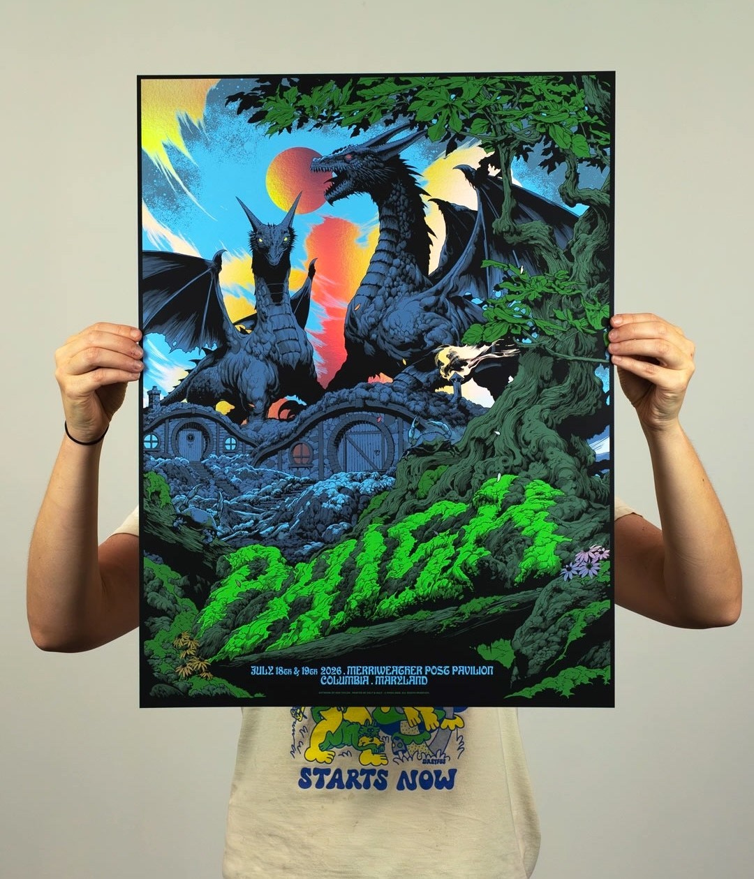 🐉 Phish FOIL Poster Merriweather Post 2026 Ken Taylor MPP Columbia MD AE #/50