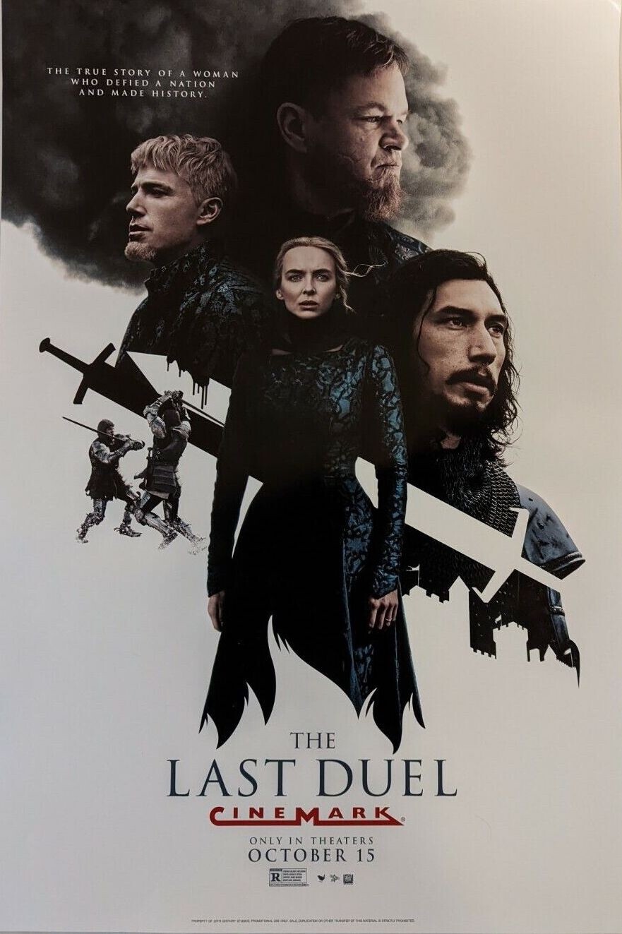THE LAST DUEL 13″x19″ Original Promo Movie Poster Cinemark 2021 MINT Matt Damon