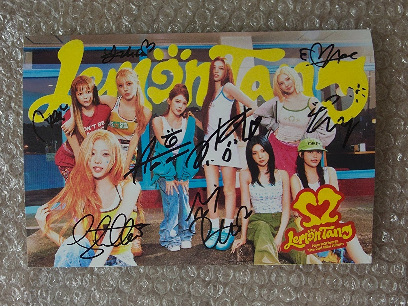 SM Promo Sticker Hearts2Hearts The 2nd Mini Lemon Tang Album Autographed Hand Si