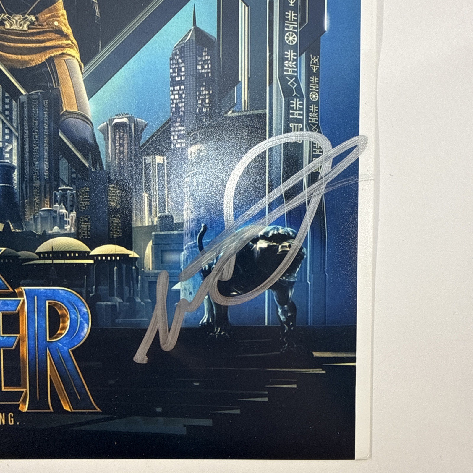 Chadwick Boseman Michael B Jordan Signed Black Panther 14×11 Photo