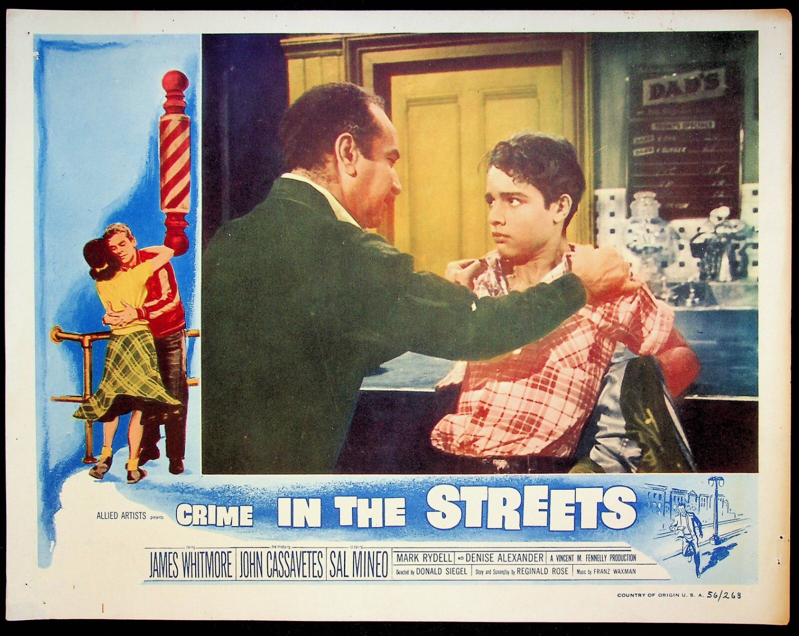 Crime in the Streets 1956 Original Lobby Card w/ Mark Rydell & Sal Mineo 1