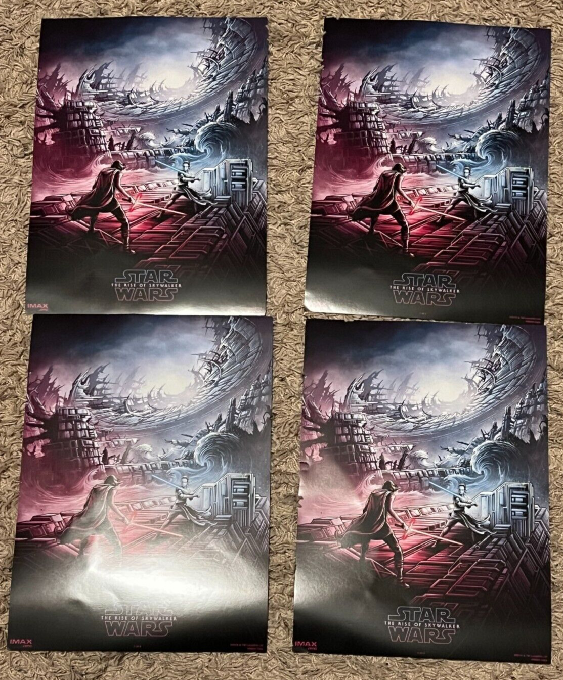Lot 4 Star Wars The Rise of Skywalker 13 x 9 1/2″ AMC IMAX Movie Poster #1 of 4