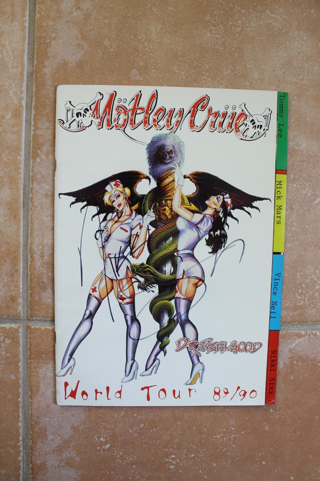 Nikki Sixx Autographed Signed Motley Crue Dr. Feelgood ’89 Tour Program The Dirt