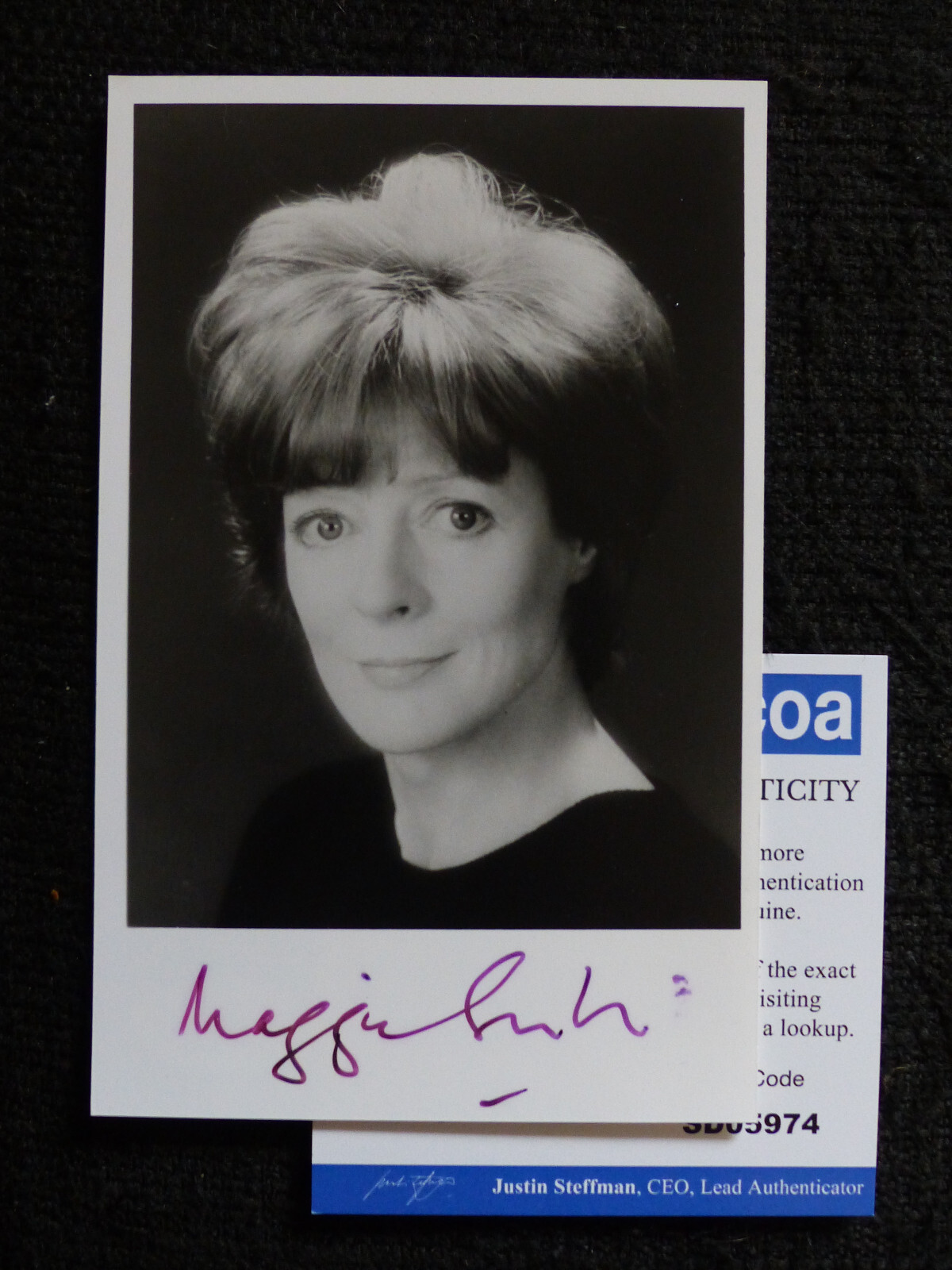 MAGGIE SMITH signed Autograph 3.6×5.6 autographed Photo ACOA COA