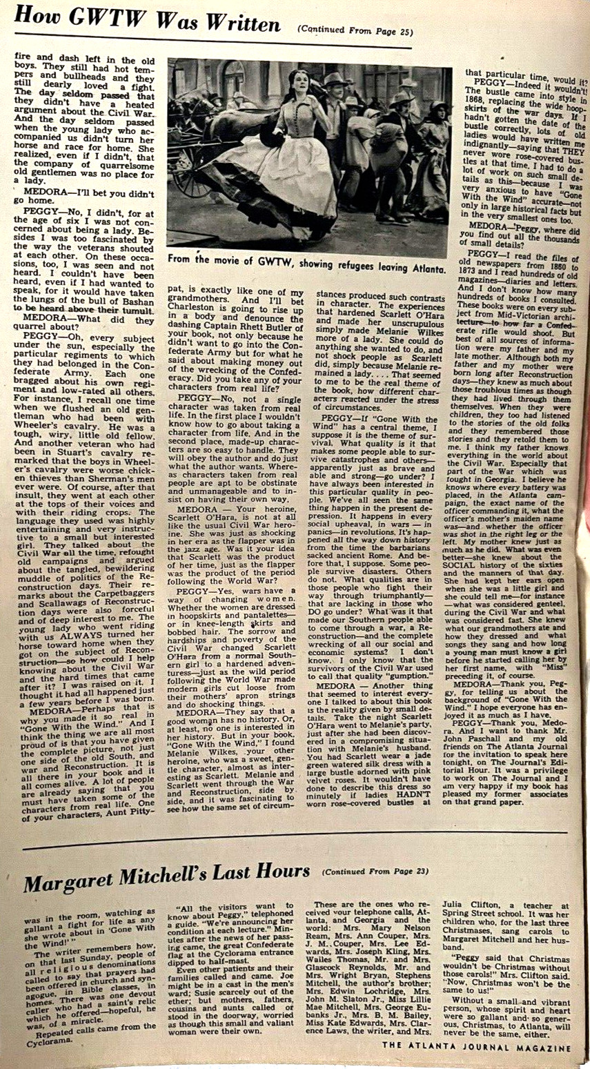 GONE WITH THE WIND MARGARET MITCHELL ORIG. 1949 ATLANTA JOURNAL MEMORIAL ISSUE!!