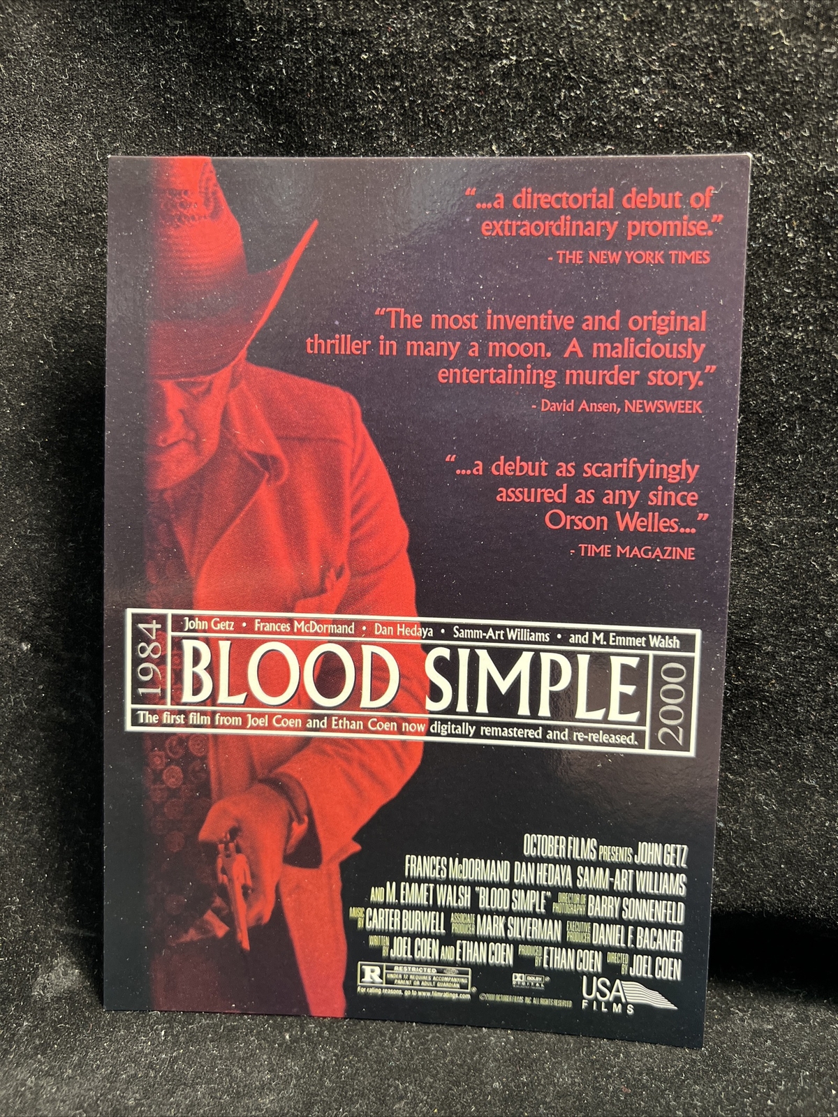 Coen Brothers FRANCES MCDORMAND Blood Simple 2000 Re-issue Release Pomo Postcard