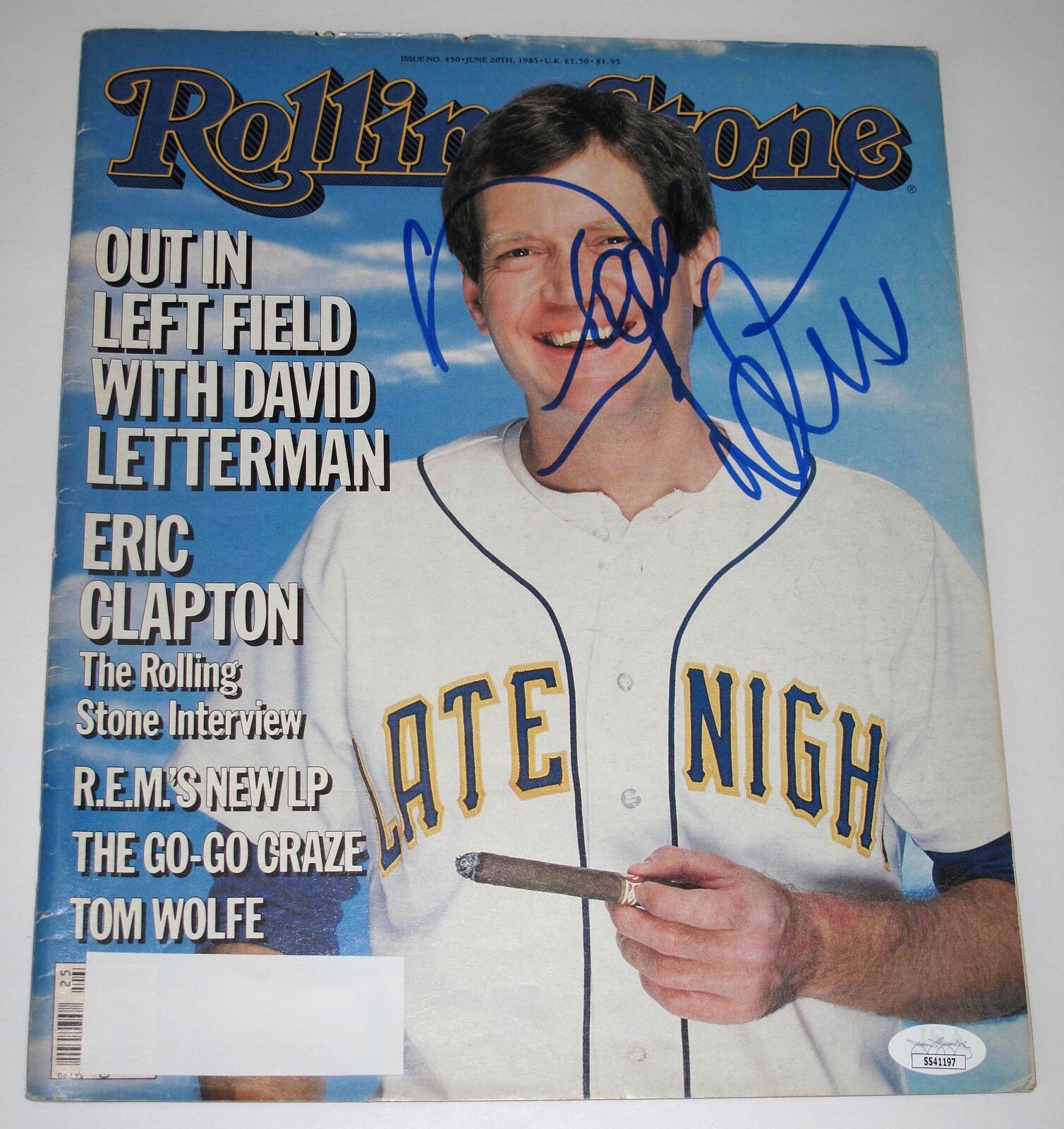 David Letterman signed “ROLLING STONE” Magazine Issue #450 Auto JSA COA Rare