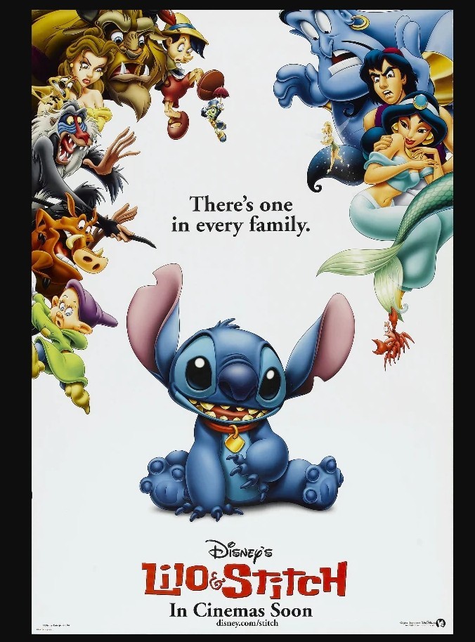 27 Inch x 40 Inch Lilo & Stitch Poster Original Double Sided Rolled COA