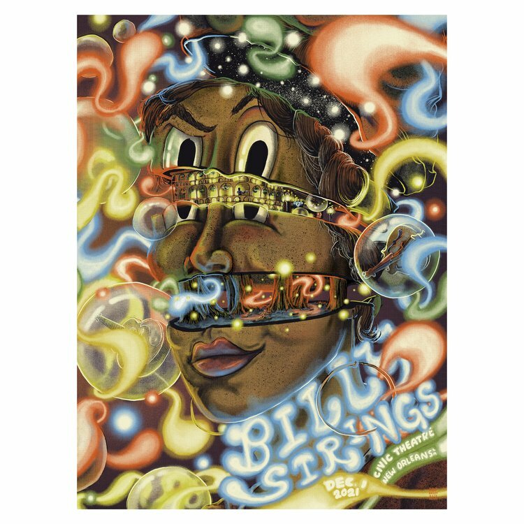 Billy Strings New Orleans Poster NOLA by Bailey Race Night 2 Dec 1st
