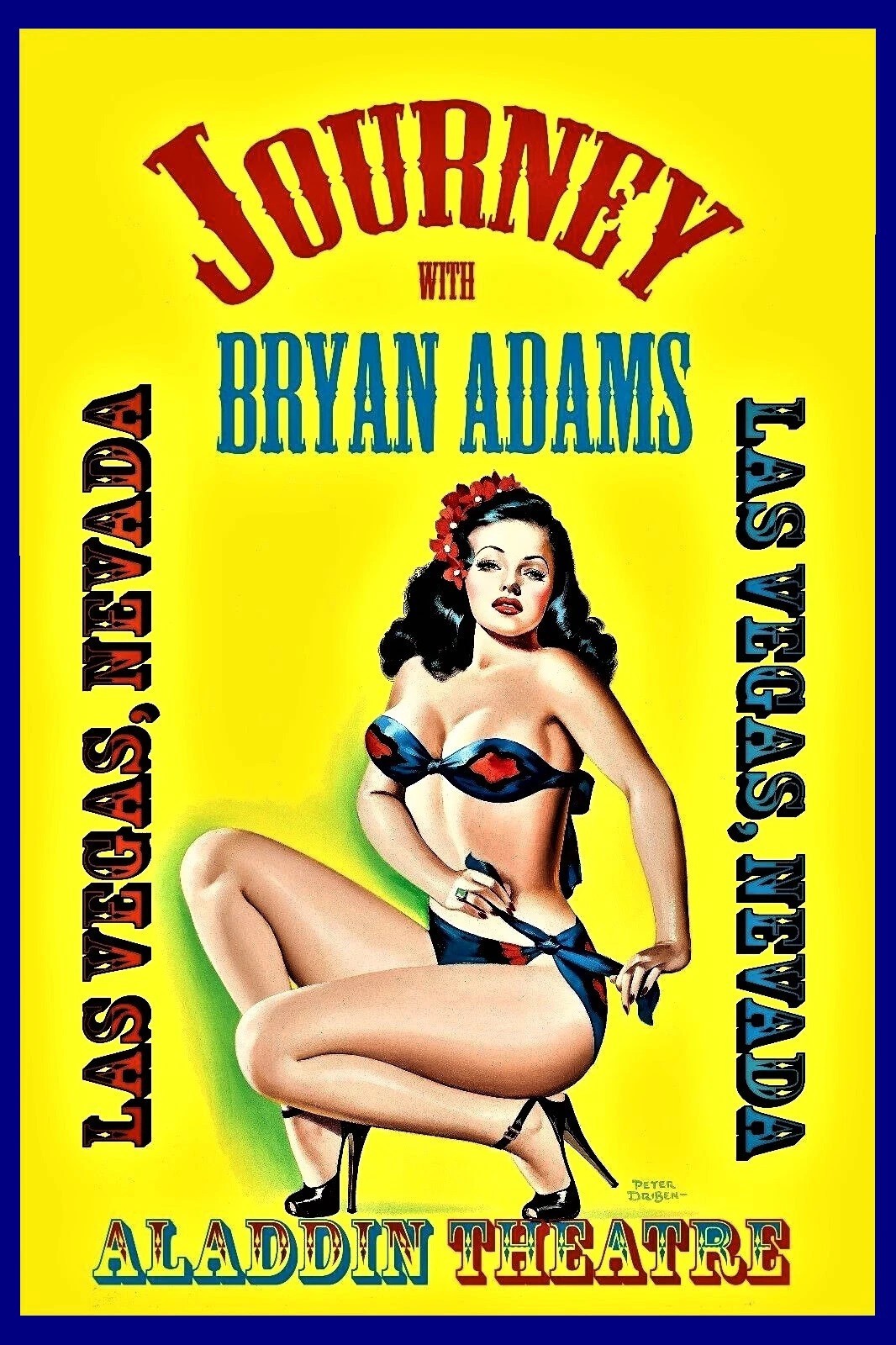 1983 BRYAN ADAMS CONCERT POSTER WALL ART PRINT LAS VEGAS NEVADA SIZE 11X17INCH