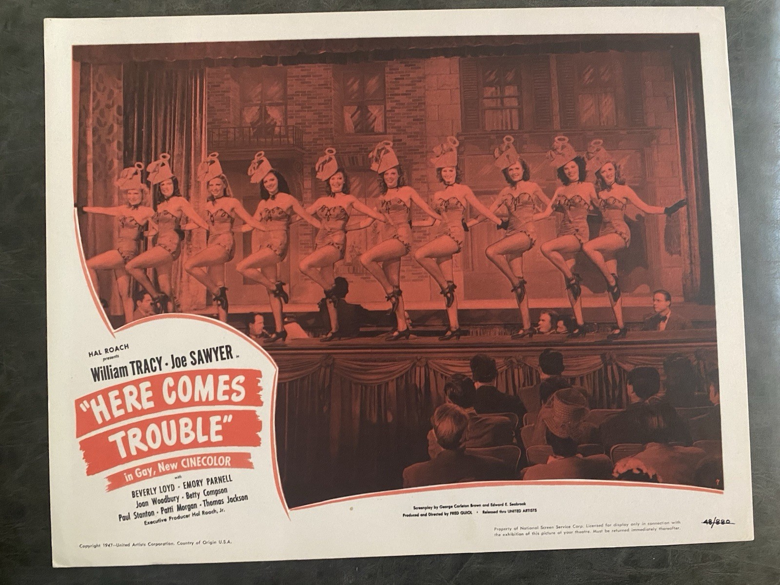 HERE COMES TROUBLE R-1954 Original Vintage Lobby Card with William Tracy