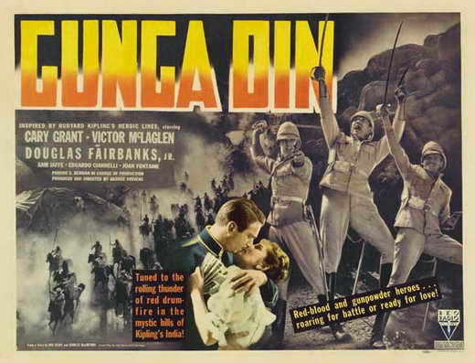 GUNGA DIN Movie POSTER 22×28 Half Sheet B Cary Grant Victor McLaglen Douglas