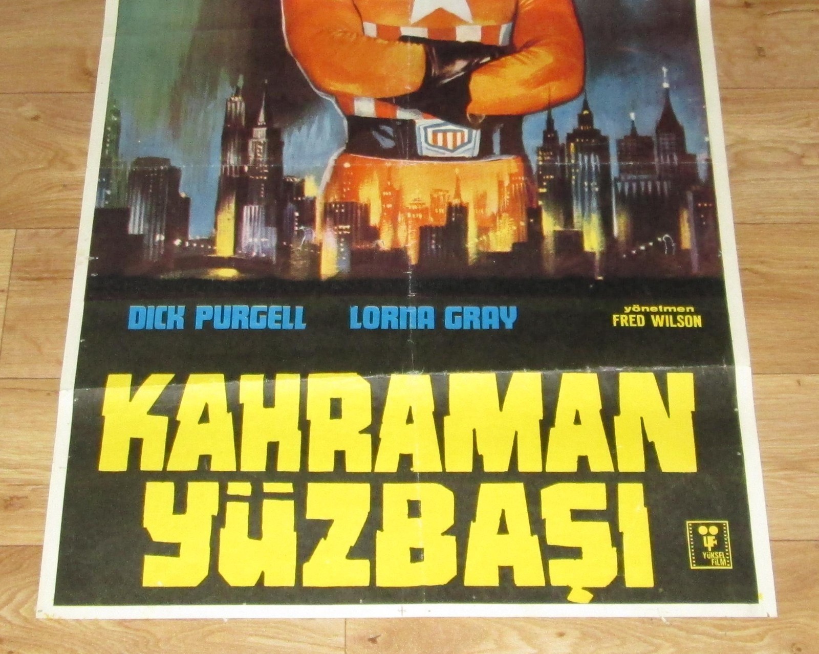 CAPTAIN AMERICA 1944 Republic Serial MARVEL 22×32 ORIGINAL Turkish Movie Poster