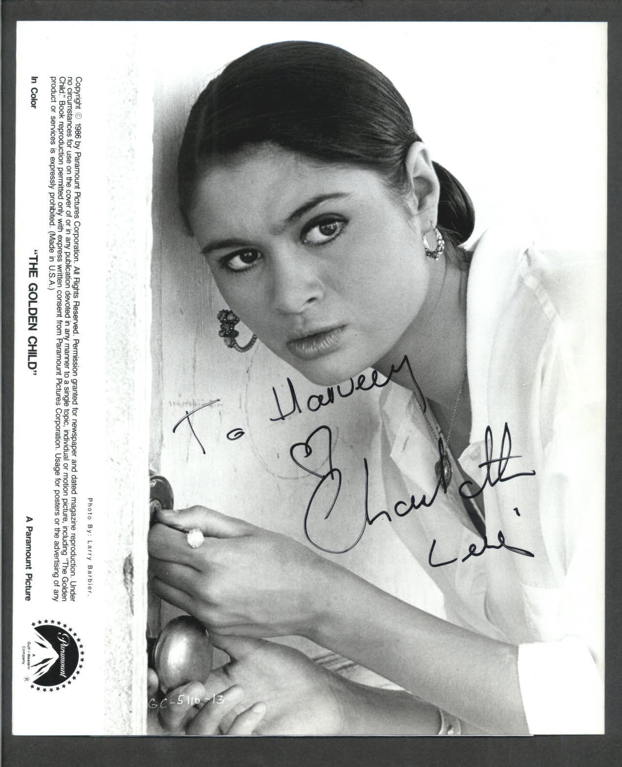 Charlotte Lewis – Signed 8×10 Autograph Movie Still – The Golden Child