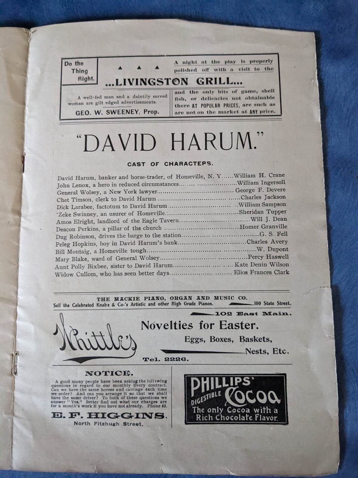 Lyceum Theater Rochester NY Program 1900’s Local Advertising