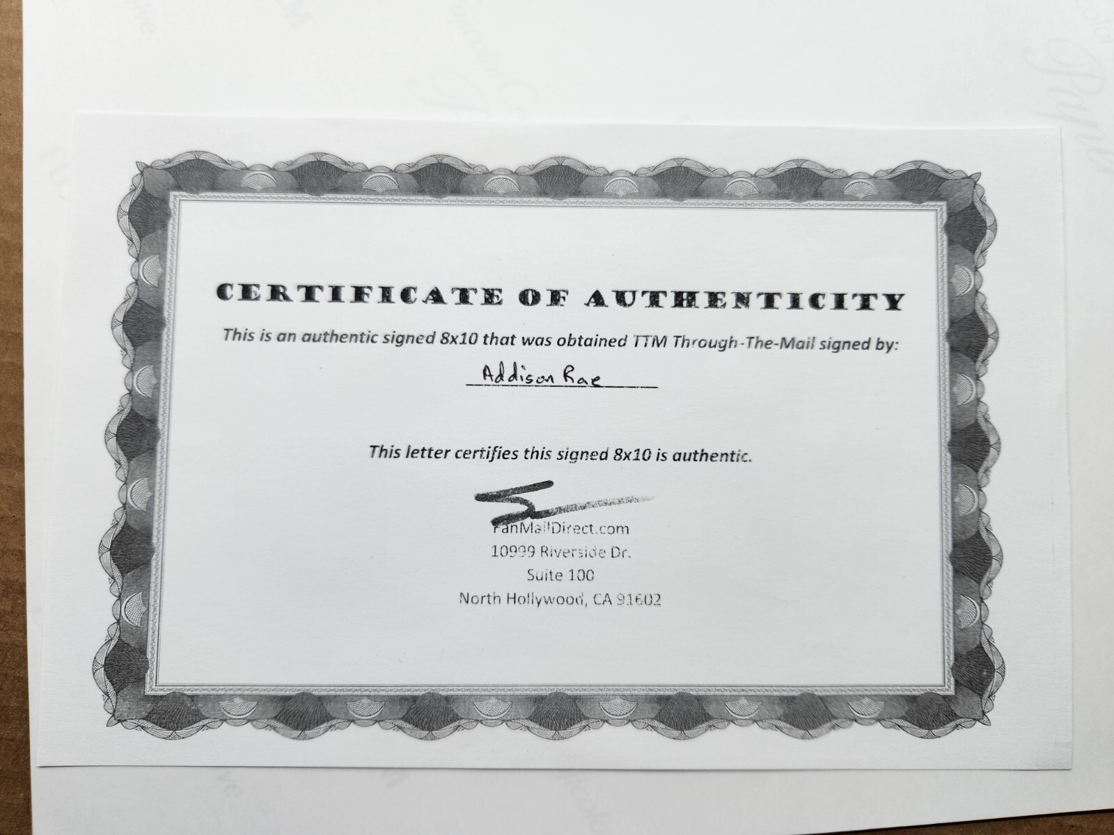 Addison Rae signed autographed 8×10 photo TIKTOK actor COA Included AUTHENTIC