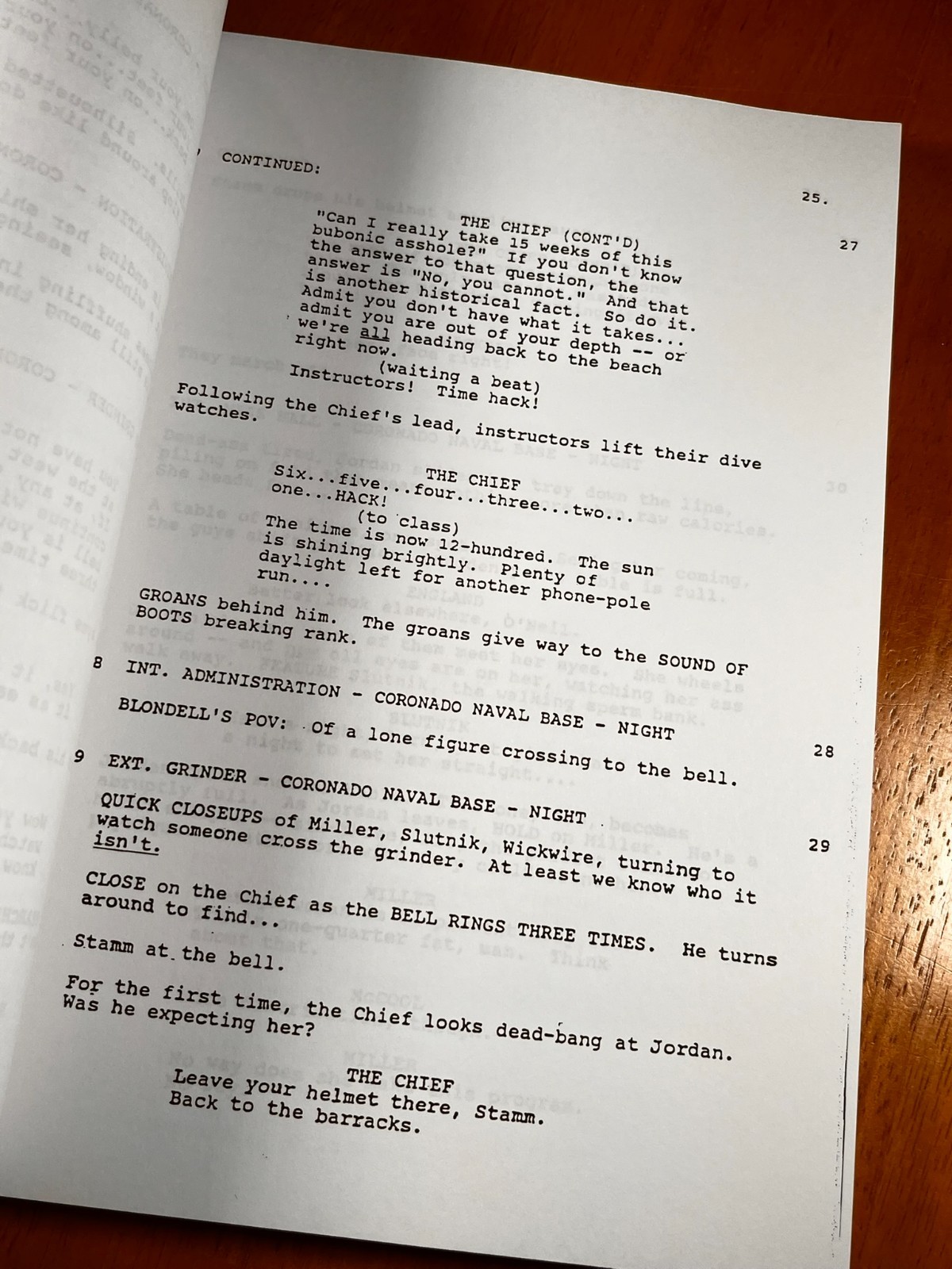 G.I. Jane Script Signed- Autograph Reprints- Demi Moore- Military