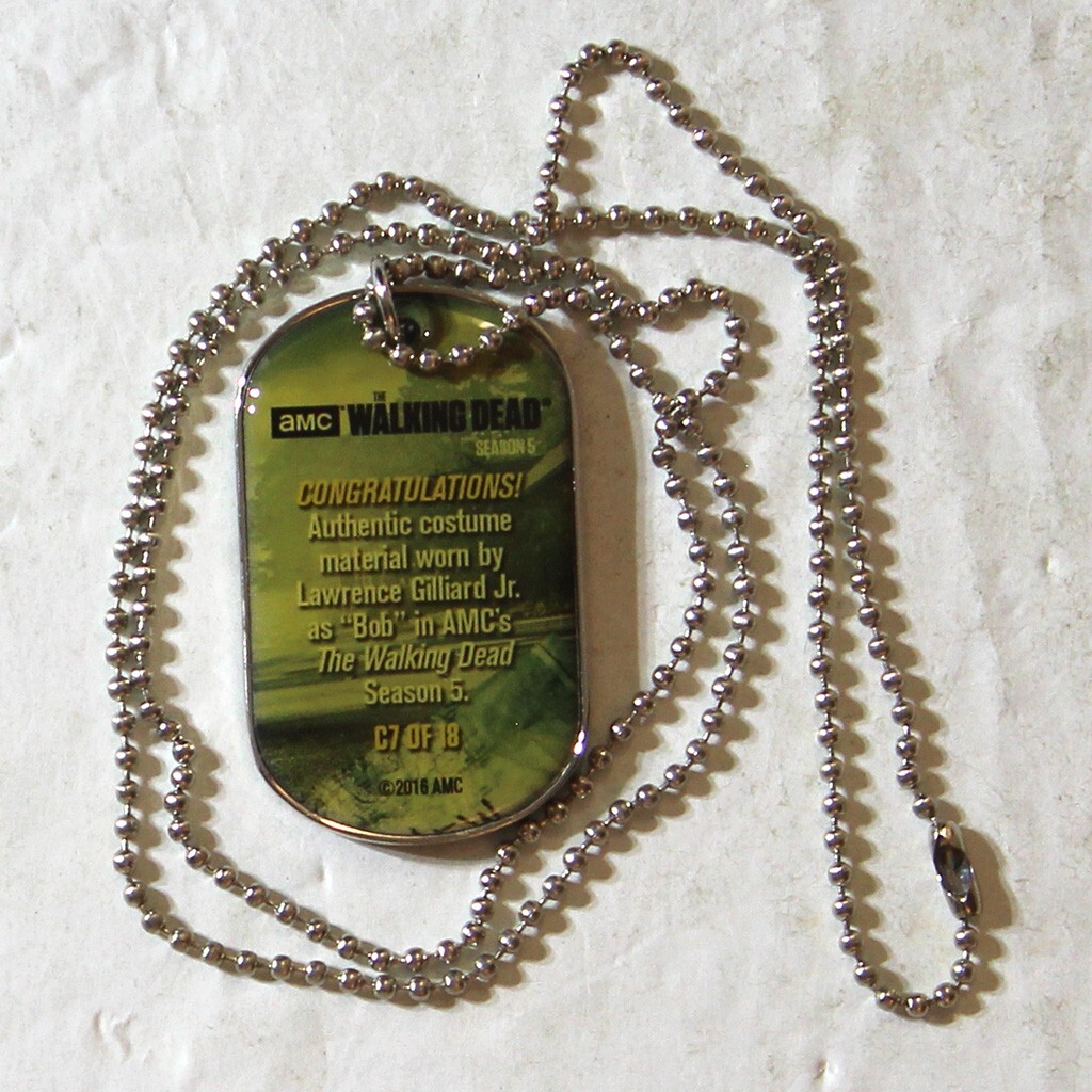 Walking Dead Dog Tag 2017 Bob Relic Bulls i Toys Lawrence Gilliard Jr
