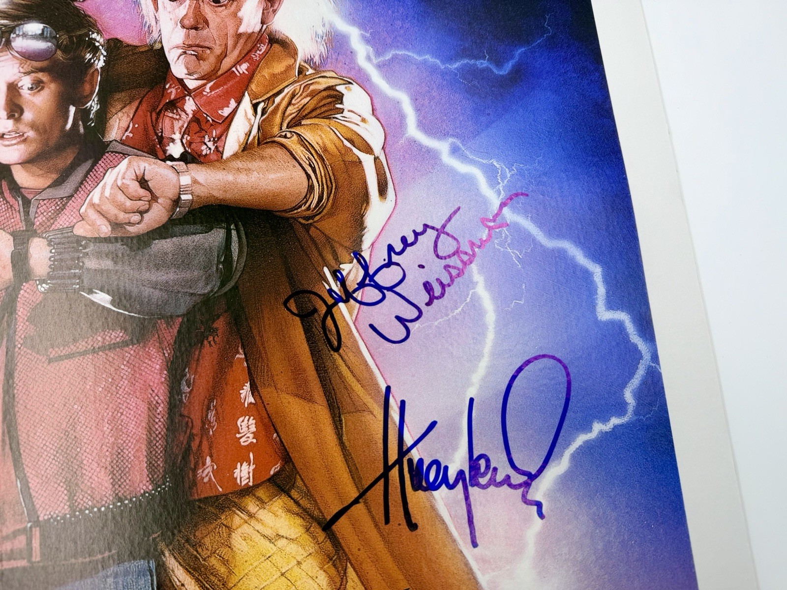 Michael J. Fox and Cast + 10 Signed JSA Letter Back to the Future 30X40 Poster