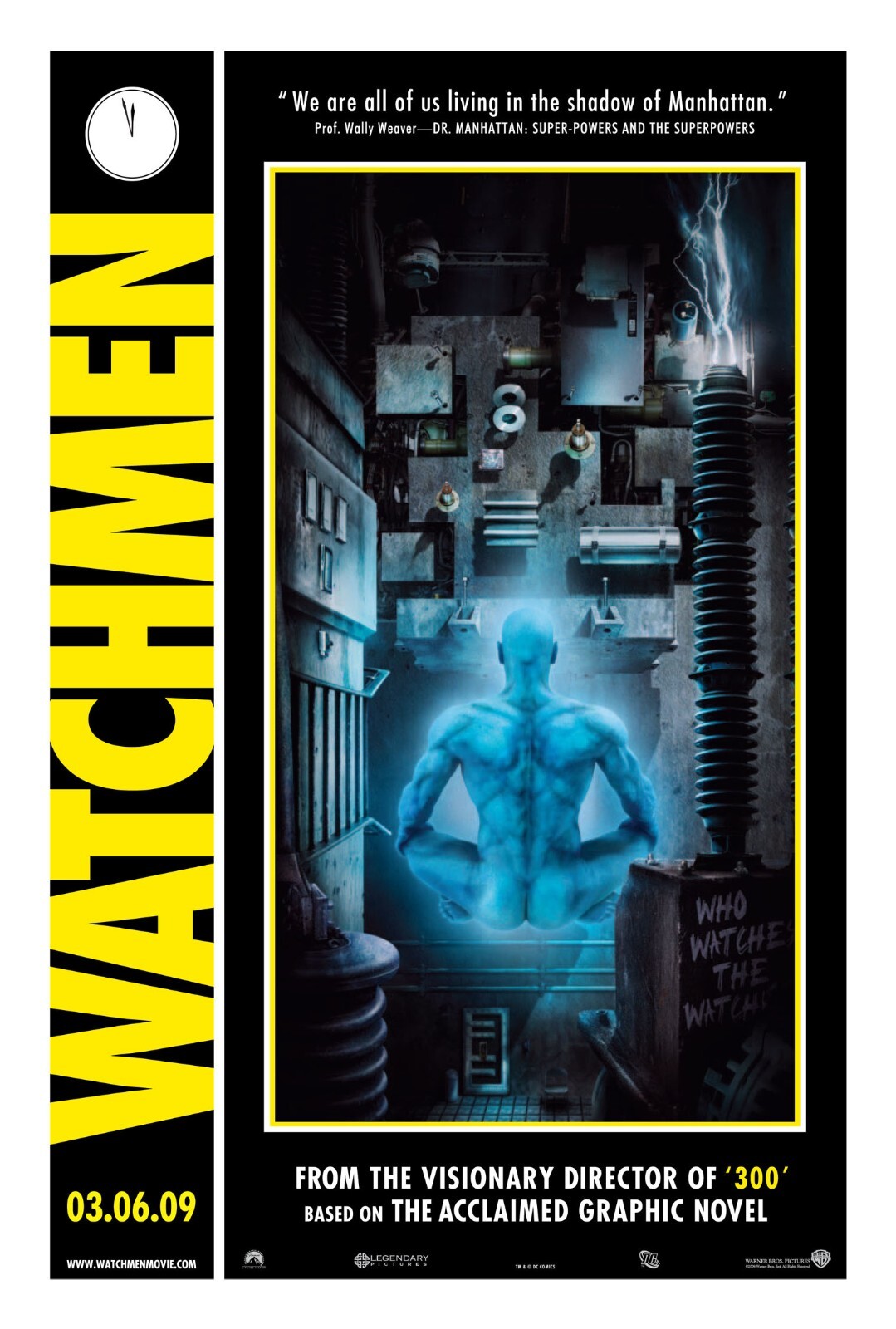 2009 Watchmen Movie Poster 11X17 Malin Ackerman Jeffrey Dean Morgan DC 🙂🩸🍿