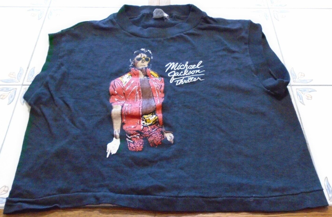 Michael Jackson THRILLER Crop Top T-Shirt Sleeveless Size Small Read