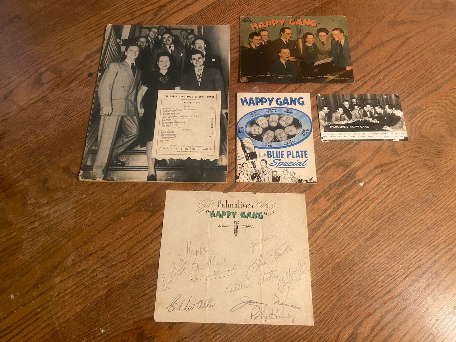 Palmolives Happy Gang Radio Show 1930s Signed Letterhead 11 Signatures 5 Pc Set