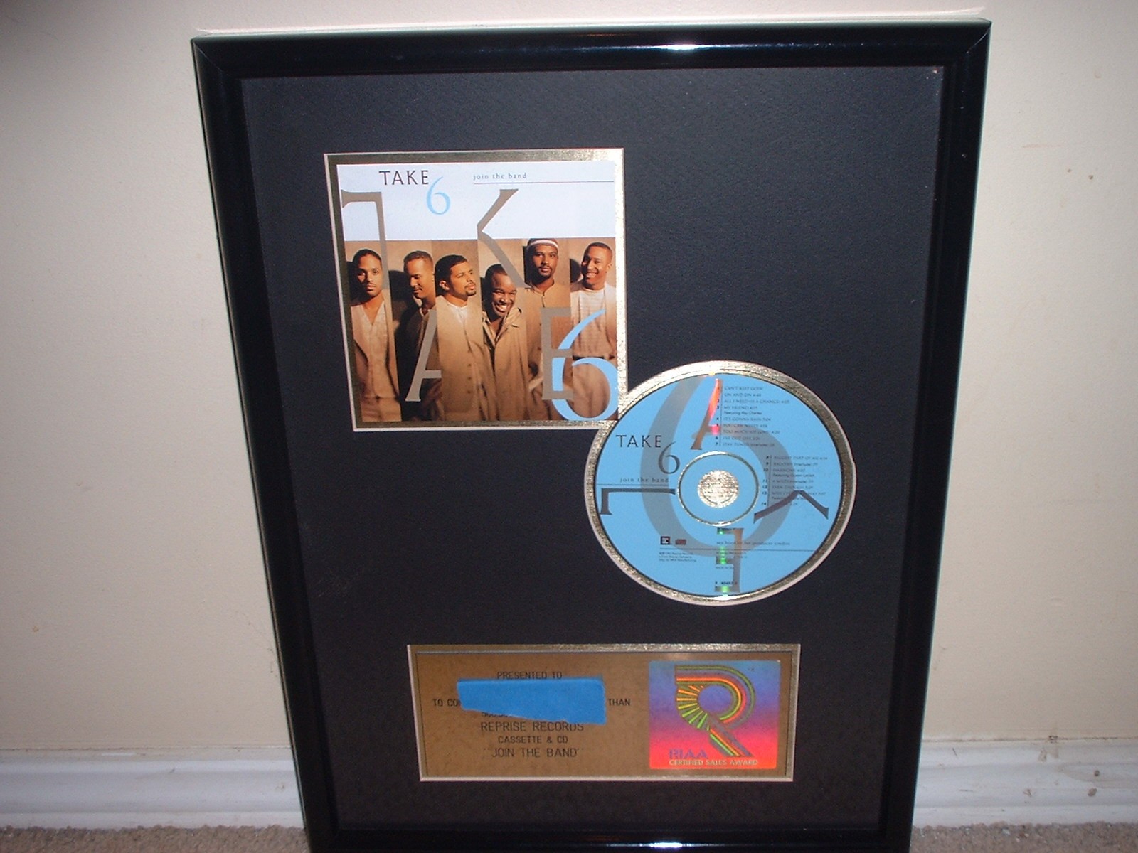 TAKE 6 RIAA GOLD RECORD AWARD “JOIN THE BAND” GRAMMY AWARD WINNER!!!